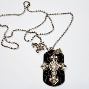 Kate Mesta Cross Rhinestone Fashion Military Dog Tags